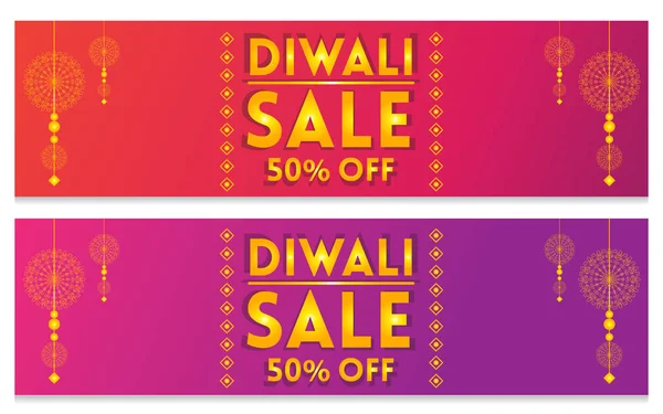 Banderas Celebración Diwali Festival Indio Venta Con Elementos Festivos Creativos — Vector de stock