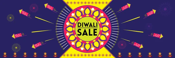 Indický Festival Diwali Slavnostní Prodej Bannery Kreativními Slavnostními Prvky — Stockový vektor