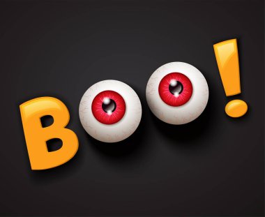 Mutlu Cadılar Bayramı Kart Şablonu Boo harfleriyle