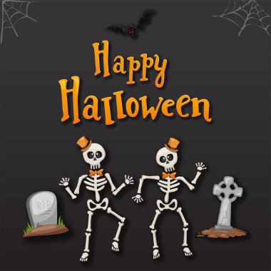Dans eden iskeletlerle Cadılar Bayramı şablonunuz kutlu olsun.
