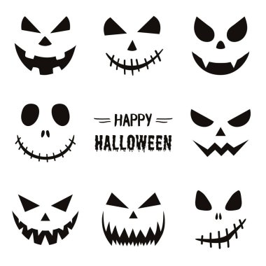 Zombi yüzlü mutlu Cadılar Bayramı kartı şablonu