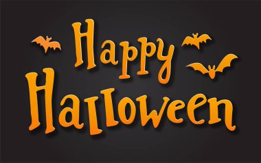 Siyah arka planda yarasalar olan mutlu Cadılar Bayramı kartı şablonu 