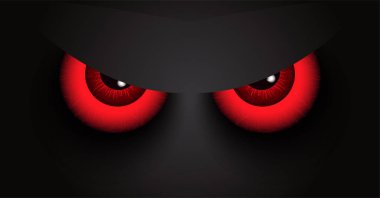 Mutlu Cadılar Bayramı Kartı Şablonu Korkunç Gözlerle 