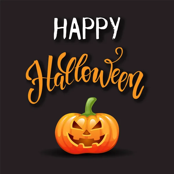 Boldog Halloween Kártya Sablon Sütőtök — Stock Vector