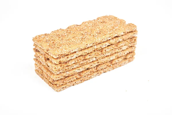 The healthy bread crisp isolated on white background — Stock Photo, Image