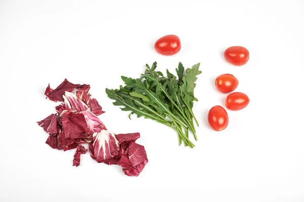 Gemüse und Salat Set für eine gesunde Ernährung isoliert auf weißem Hintergrund — Stockfoto