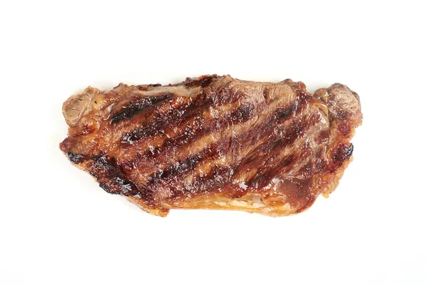 白色背景的美味煎肉牛排 — 图库照片