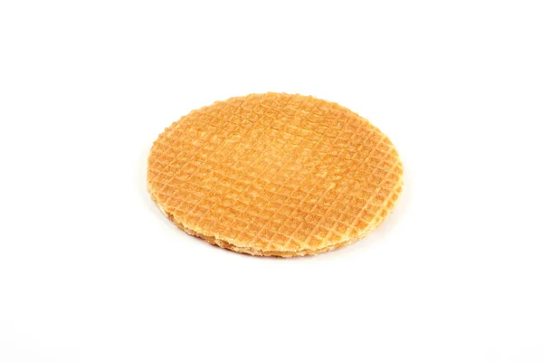 Dutch waffle called a stroopwafel isolated on a white background. — Stock Photo, Image