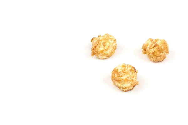 Caramel popcorn on white background. — Stock Photo, Image