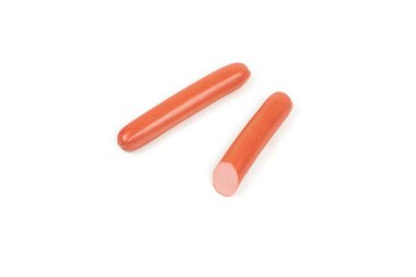 Beyaz arka plan üzerinde izole taze sosis haşlama