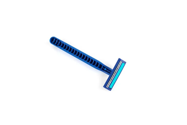 New disposable razor blade, on white background, isolated. — Stock Photo, Image