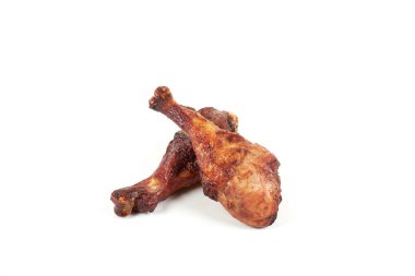 Beyaz arka plan üzerinde izole kavrulmuş hindi budu.