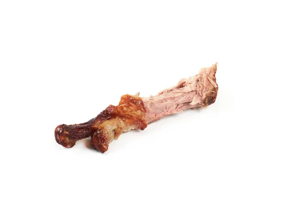 Kuřecí kosti po jídle, izolované na bílém pozadí. — Stock fotografie
