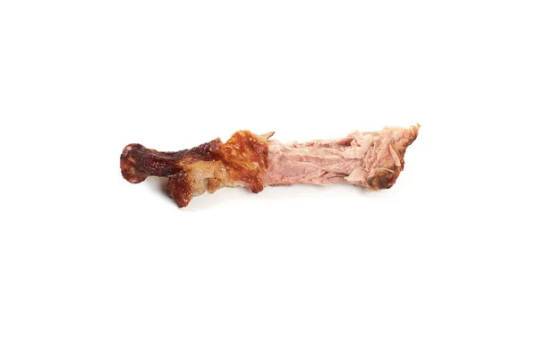 Osso de peru depois de comer, isolado em um fundo branco . — Fotografia de Stock