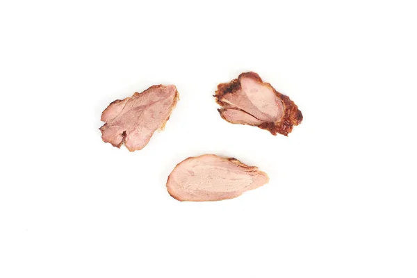 Куриное мясо на гриле, изолированное на белом фоне . — стоковое фото