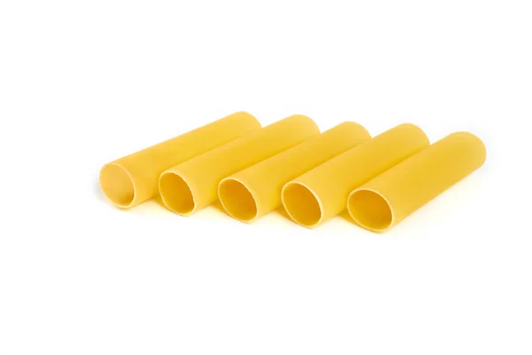 Tubes Pâtes Italiennes Cannelloni Isolés Sur Fond Blanc — Photo