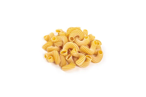 Pasta cavatappi with stripes isolated on white background. — Stock Photo, Image