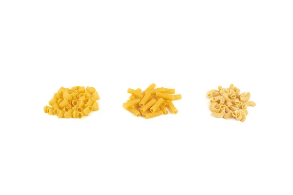 Different types of pasta isolated on white background. — Stock Photo, Image