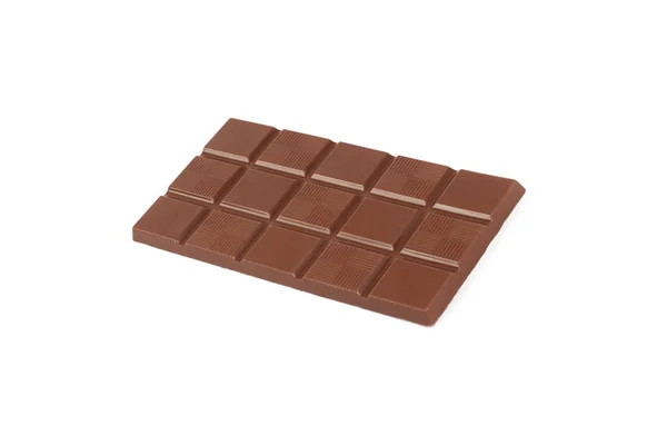 Barra de chocolate de leite isolada em um fundo branco . — Fotografia de Stock