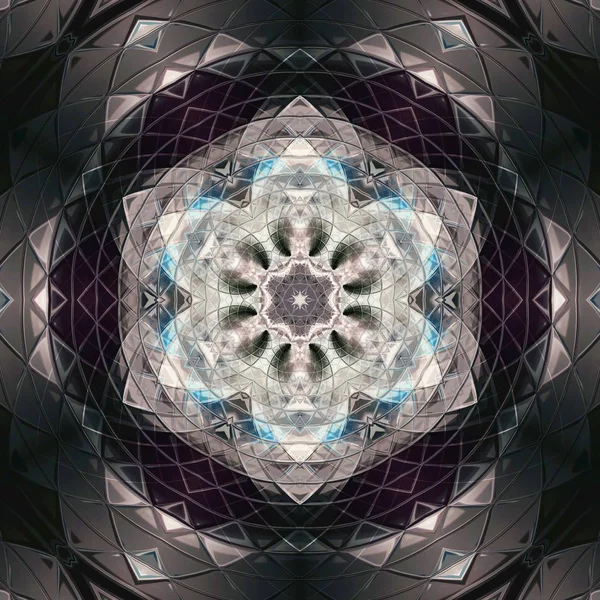 Dark Black Glowing Mandala Circle — Stock Photo, Image
