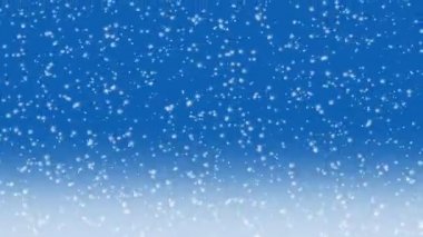 Mavi bir arka plan üzerine düşen kar. Ultra Hd 4k animasyon.