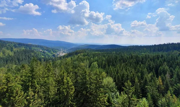 Landscape Top View Nature Forests Krkonose Mountains Giant Mountains Dramatic — Stock Photo, Image