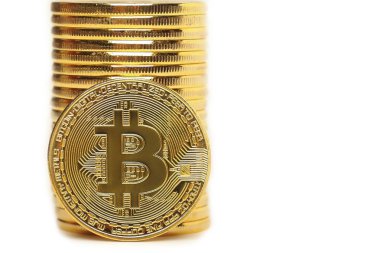 İzole birçok altın bitcoins