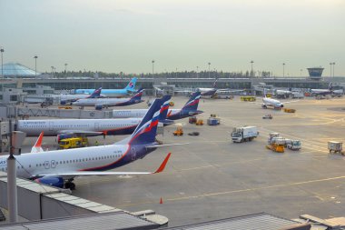 Moskova, Rusya Federasyonu. 4 Mayıs, 2018: Sheremetyevo Internationale Havaalanı