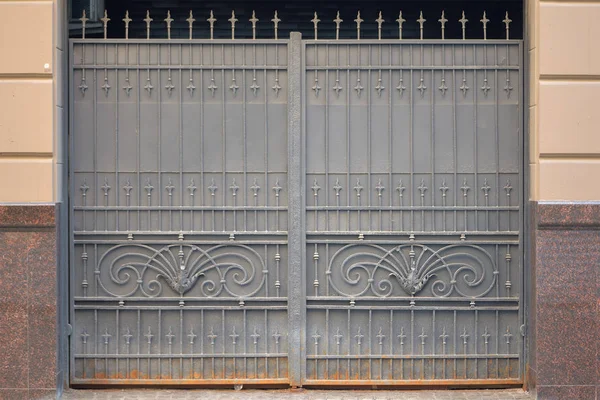 Une Porte Fer Dans Mur Pierre — Photo