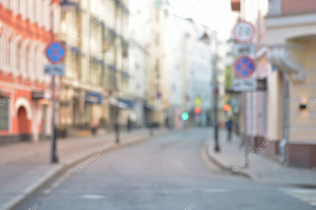 blurred urban street background