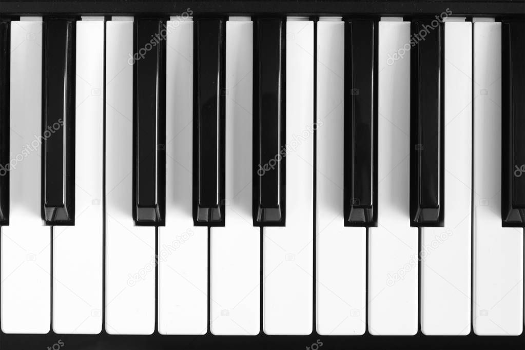 Classical piano black and white keybord background