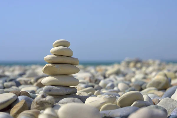 pile of stones on the beach