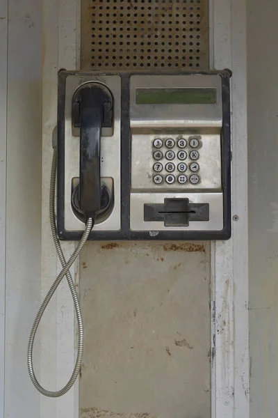 Уличный Телефон Металлической Оплатой — стоковое фото