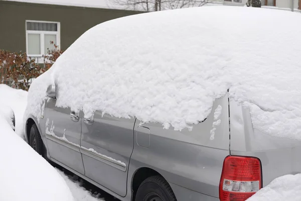 Car Snow Snowy Winter Stock Image