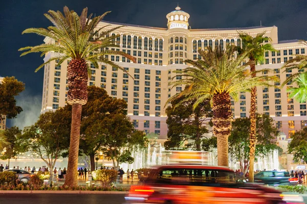 Las Vegas August 2017 Nachtaufnahme Des Bellagio Hotels Mit Einem — Stockfoto