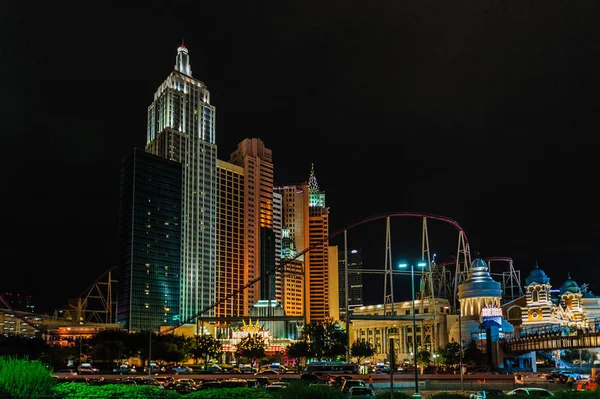 Las Vegas Ağustos 2017 Gece New York Bölgesinde Las Vegas — Stok fotoğraf