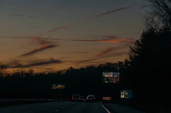 Luz de la noche en la autopista — Foto de Stock