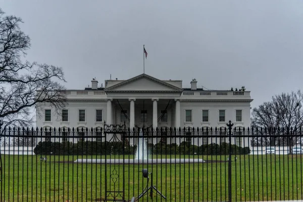 The White House on a Grim Rainy Day