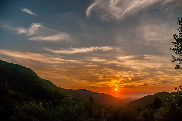 Solnedgång i Toscana — Stockfoto