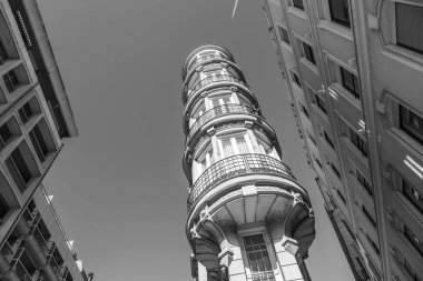 Güzel, Fransa, 6 Mart 2018. Tipik mimari bina cephe bilir