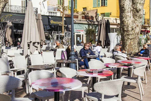 Vence Frankreich März 2018 Die Menschen Erholen Sich Und Essen — Stockfoto