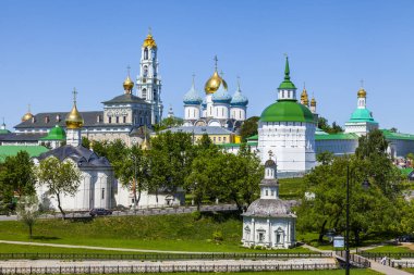 Sergiyev Posad, Rusya, üzerinde 21 Mayıs 2018. Troitsko-Sergiyevskaya Laurus, şehir ve önemli Ortodoks türbelerin biri ana görme. Panoramik bir anket platformu