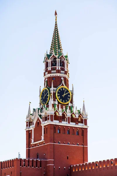 Moscow Rússia Maio 2018 Fragmento Torre Spasskaya Kremlin Moscou Praça — Fotografia de Stock