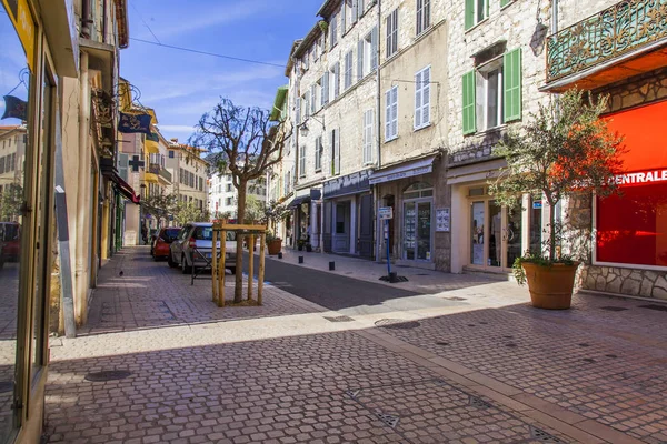 Vence France March 2018 Typical City Street Old Stone Houses — Stock Photo, Image