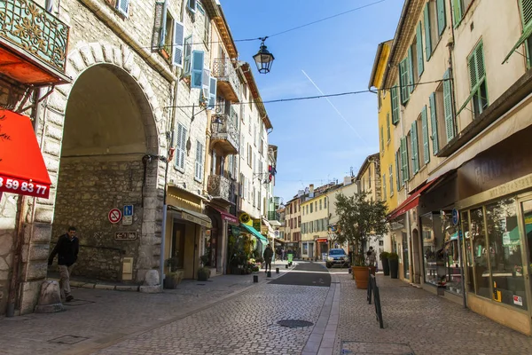 Vence France March 2018 Typical City Street Old Stone Houses — Stock Photo, Image