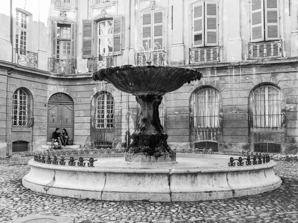 Aix Provence France March 2018 Ancient Fountain One Numerous City — Stock Photo, Image