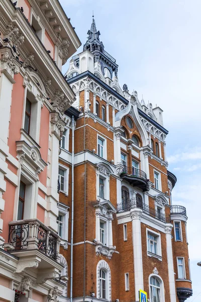 Moskva Rusko Červen 2018 Architektonický Fragment Fasáda Typický Dům Modernistickém — Stock fotografie