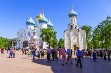 Sergiyev Posad, Rusya, üzerinde 21 Mayıs 2018. Troitsko-Sergiyevskaya Laurus, şehir ve önemli Ortodoks türbelerin biri ana görme.