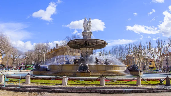 Aix Provence Frankrike Den Mars 2018 Den Gamla Fontänen Rotonda — Stockfoto