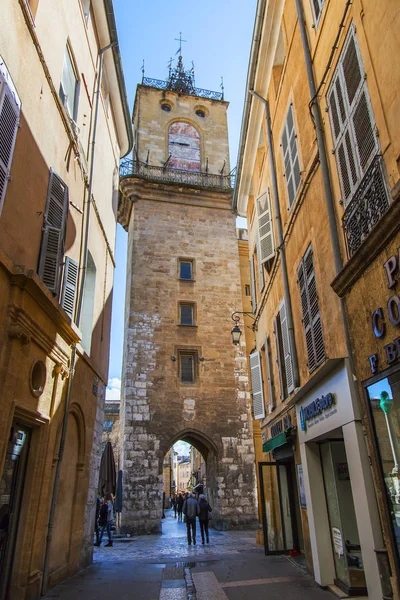 Aix Provence France Março 2018 Vista Urbana Típica Para Pequenas — Fotografia de Stock